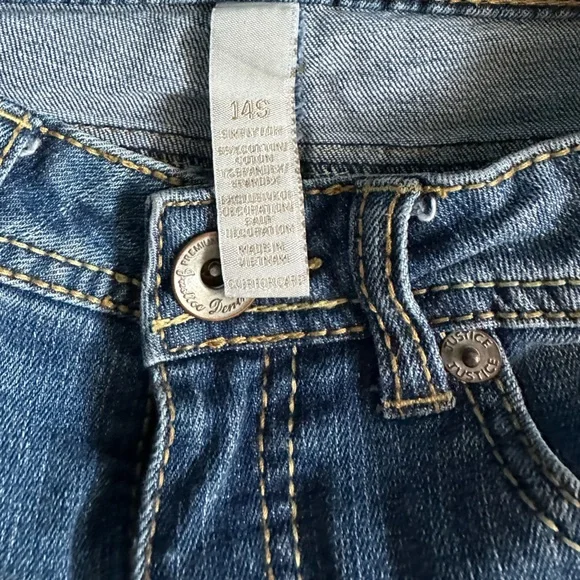 Justice Blue Denim Shorts Girls size 14 - Picture 4 of 5